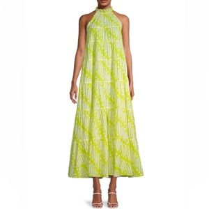 Rhode Print A-Line Midi Dress, Chartreuse, XS, NWT